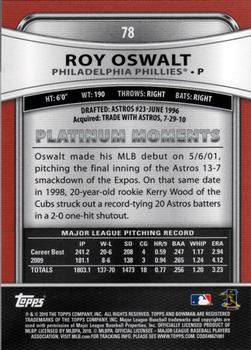 2010 Bowman Platinum #78 Roy Oswalt  Back