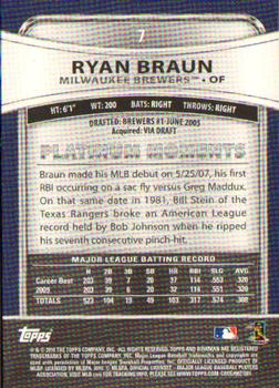 2010 Bowman Platinum #7 Ryan Braun  Back
