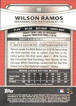 2010 Bowman Platinum #99 Wilson Ramos  Back