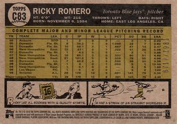 2010 Topps Heritage - Chrome #C83 Ricky Romero Back
