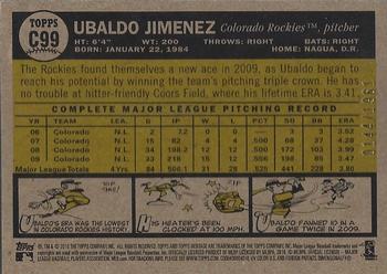 2010 Topps Heritage - Chrome #C99 Ubaldo Jimenez Back