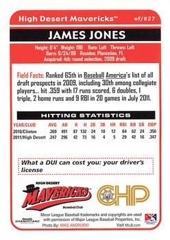 2012 Grandstand High Desert Mavericks #NNO James Jones Back
