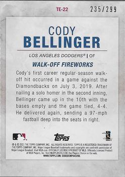 2021 Topps - Cody Bellinger Highlights Black #TE-22 Cody Bellinger Back