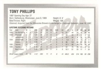 1997 Edmonton Trappers #NNO Tony Phillips Back
