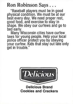1992 Milwaukee Brewers Police - Oshkosh Police Department and Copps Food Center of Oshkosh #NNO Ron Robinson Back