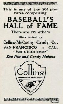 1917 Collins-McCarthy (E135) Reprint #1 Sam Agnew Back