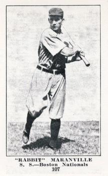 1917 Collins-McCarthy (E135) Reprint #107 Rabbit Maranville Front