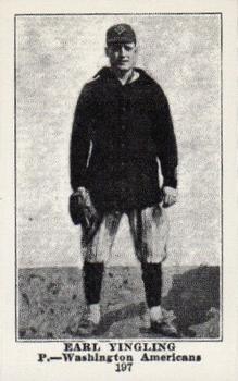 1917 Collins-McCarthy (E135) Reprint #197 Earl Yingling Front