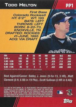 2001 Bowman's Best - Promos #PP1 Todd Helton Back