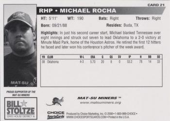 2008 Choice Mat-Su Miners #21 Michael Rocha Back