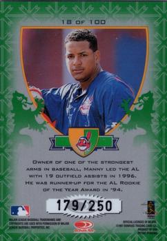 1998 Leaf - 1998 Donruss Crusade Green #18 Manny Ramirez Back