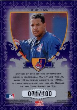 1998 Leaf - 1998 Donruss Crusade Purple #18 Manny Ramirez Back