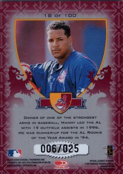 1998 Leaf - 1998 Donruss Crusade Red #18 Manny Ramirez Back