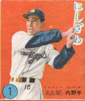 1951-52 Omoshiro Book New Year Furoku Karuta (JK 19) #1 Michio Nishizawa Front