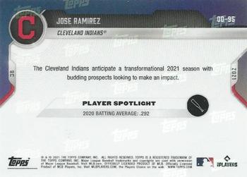 2021 Topps Now Road to Opening Day Cleveland Indians #OD-95 Jose Ramirez Back