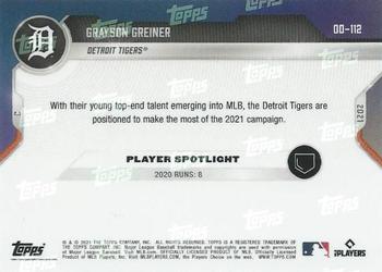 2021 Topps Now Road to Opening Day Detroit Tigers #OD-112 Grayson Greiner Back