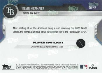 2021 Topps Now Road to Opening Day Tampa Bay Rays #OD-47 Kevin Kiermaier Back