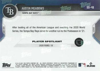 2021 Topps Now Road to Opening Day Tampa Bay Rays #OD-49 Austin Meadows Back