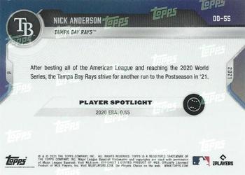 2021 Topps Now Road to Opening Day Tampa Bay Rays #OD-55 Nick Anderson Back