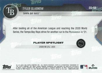 2021 Topps Now Road to Opening Day Tampa Bay Rays #OD-56 Tyler Glasnow Back