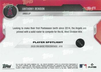 2021 Topps Now Road to Opening Day Los Angeles Angels #OD-170 Anthony Rendon Back