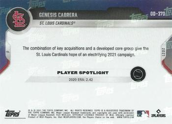 2021 Topps Now Road to Opening Day St. Louis Cardinals #OD-370 Genesis Cabrera Back
