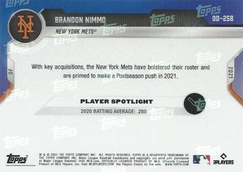 2021 Topps Now Road to Opening Day New York Mets #OD-258 Brandon Nimmo Back