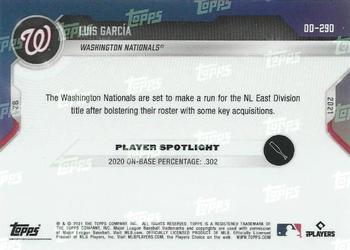 2021 Topps Now Road to Opening Day Washington Nationals #OD-290 Luis Garcia Back