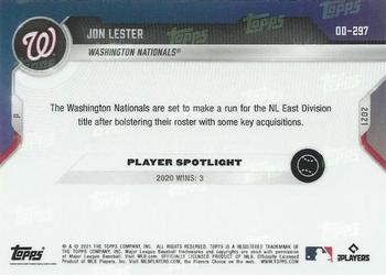 2021 Topps Now Road to Opening Day Washington Nationals #OD-297 Jon Lester Back