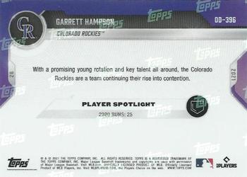 2021 Topps Now Road to Opening Day Colorado Rockies #OD-396 Garrett Hampson Back