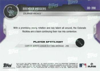 2021 Topps Now Road to Opening Day Colorado Rockies #OD-398 Brendan Rodgers Back
