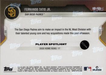 2021 Topps Now Road to Opening Day San Diego Padres #OD-421 Fernando Tatis Jr. Back