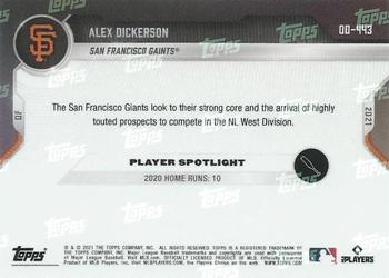 2021 Topps Now Road to Opening Day San Francisco Giants #OD-443 Alex Dickerson Back