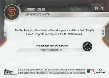 2021 Topps Now Road to Opening Day San Francisco Giants #OD-445 Johnny Cueto Back