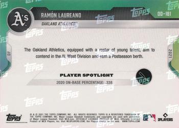 2021 Topps Now Road to Opening Day Oakland Athletics #OD-181 Ramon Laureano Back