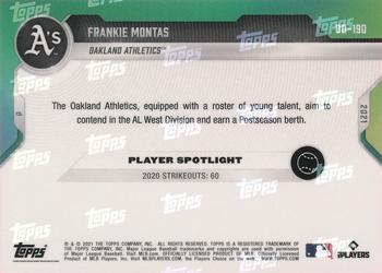 2021 Topps Now Road to Opening Day Oakland Athletics #OD-190 Frankie Montas Back