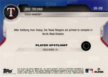 2021 Topps Now Road to Opening Day Texas Rangers #OD-218 Jose Trevino Back