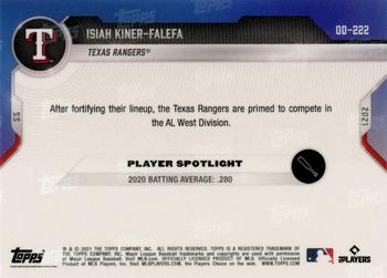 2021 Topps Now Road to Opening Day Texas Rangers #OD-222 Isiah Kiner-Falefa Back