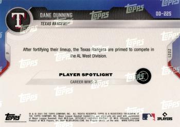 2021 Topps Now Road to Opening Day Texas Rangers #OD-225 Dane Dunning Back