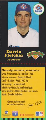 1998 Hit the Books Bookmarks Toronto Blue Jays #NNO Darrin Fletcher Back
