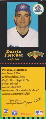 1998 Hit the Books Bookmarks Toronto Blue Jays #NNO Darrin Fletcher Front