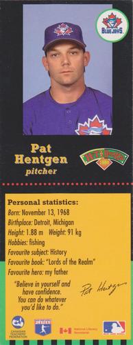 1998 Hit the Books Bookmarks Toronto Blue Jays #NNO Pat Hentgen Front