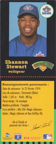 1998 Hit the Books Bookmarks Toronto Blue Jays #NNO Shannon Stewart Back