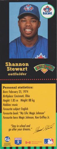1998 Hit the Books Bookmarks Toronto Blue Jays #NNO Shannon Stewart Front