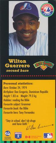 1999 Hit the Books Bookmarks Montreal Expos #NNO Wilton Guerrero Front