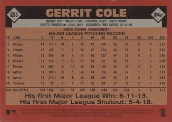 2021 Topps - 1986 Topps Baseball 35th Anniversary Green (Series One) #86B-5 Gerrit Cole Back