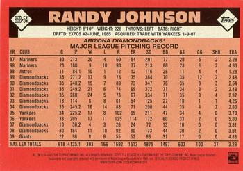 2021 Topps - 1986 Topps Baseball 35th Anniversary Green (Series One) #86B-54 Randy Johnson Back