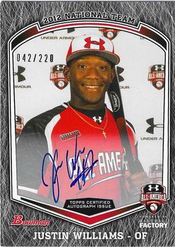 2013 Bowman Draft Picks & Prospects - Under Armour All-America Game Autographs #UA-JW Justin Williams Front