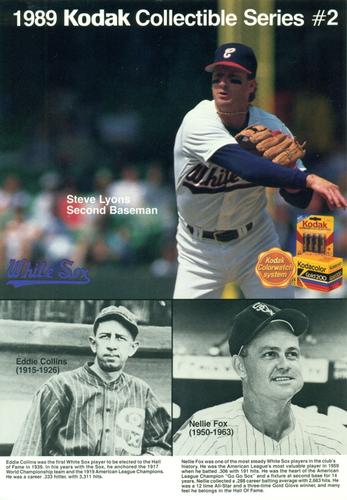 1989 Kodak Chicago White Sox #2 Steve Lyons / Eddie Collins / Nellie Fox Front