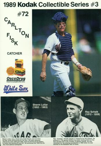 1989 Kodak Chicago White Sox #3 Carlton Fisk / Sherm Lollar / Ray Schalk Front